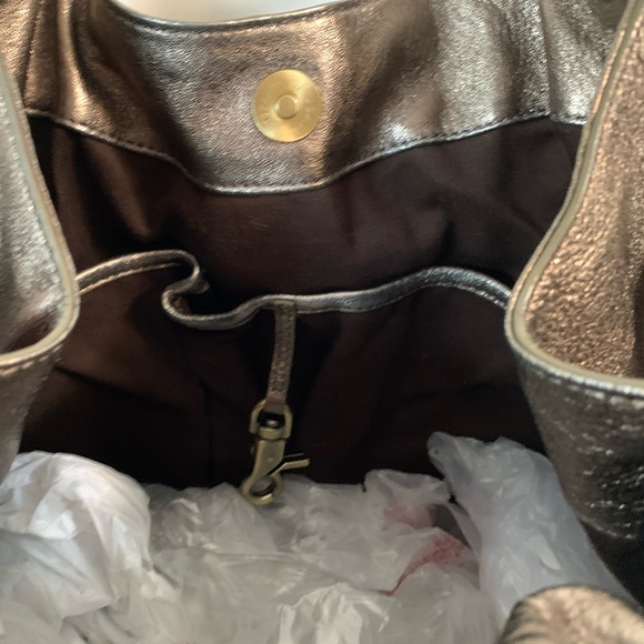 Like New KOOBA Elisha Bronze Metallic Leather Bow Shoulder Bag - Picture 8 of 14